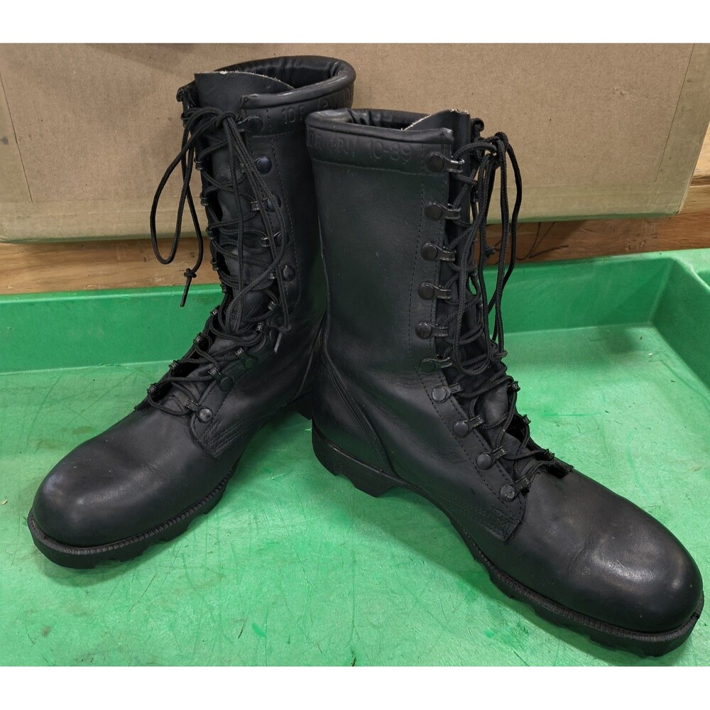 Vintage 1989 Ro-Search US Military Black Leather Combat Boots Size 10R